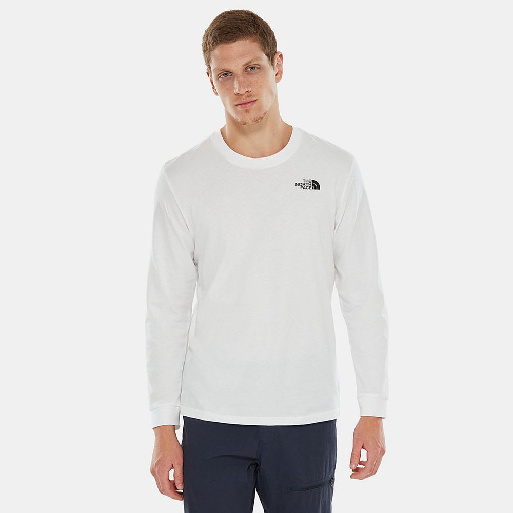 The North Face Long Sleeve Mens Australia - The North Face Simple Dome Long-Sleeve White (FOJ-240976